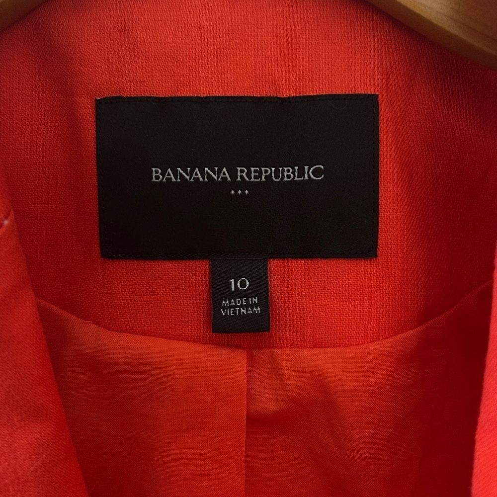 Banana Republic Vibrant Red Linen Blazer - Picture 2 of 11